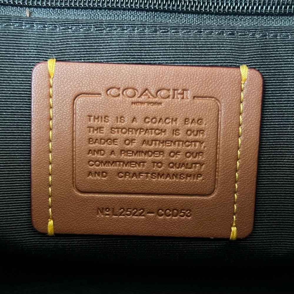 COACH Black Embossed Leather Satchel with Gold Hardware and coach charms - Picture 9 of 12